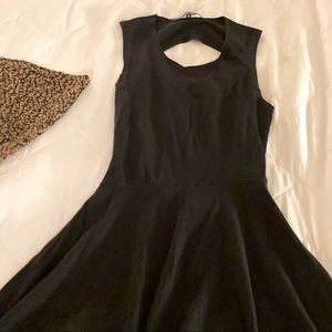 Black mini Ocean Drive cotton T-shirt dress cutout